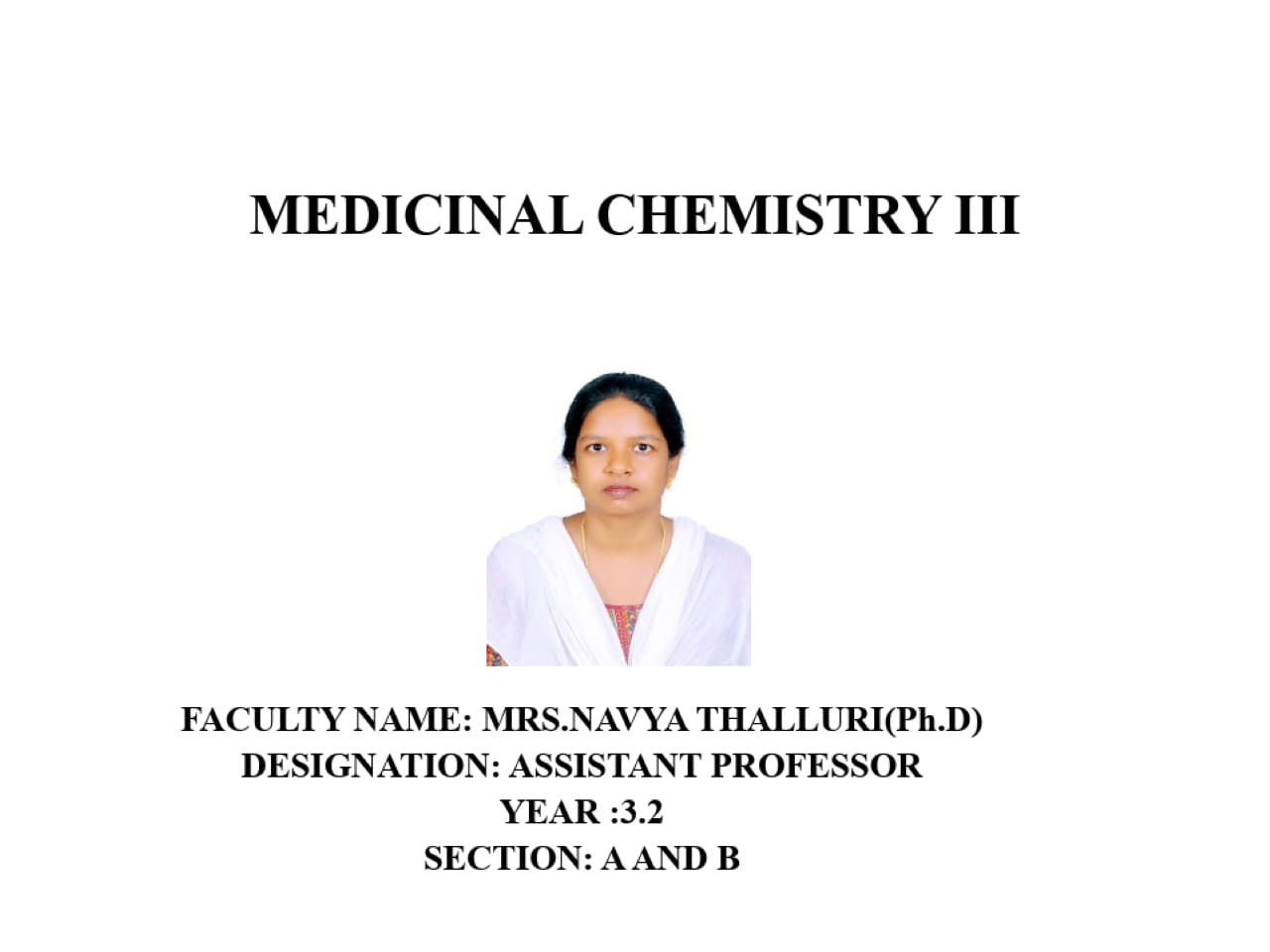 Medicinal Chemistry III